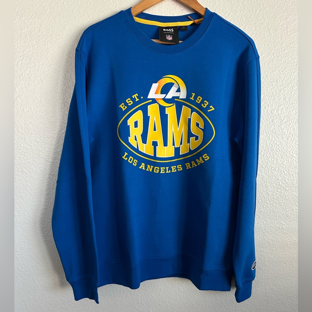 Los Angeles Rams HUGO BOSS NFL Athletic Sweatshirt Stafford Puka Size Medium